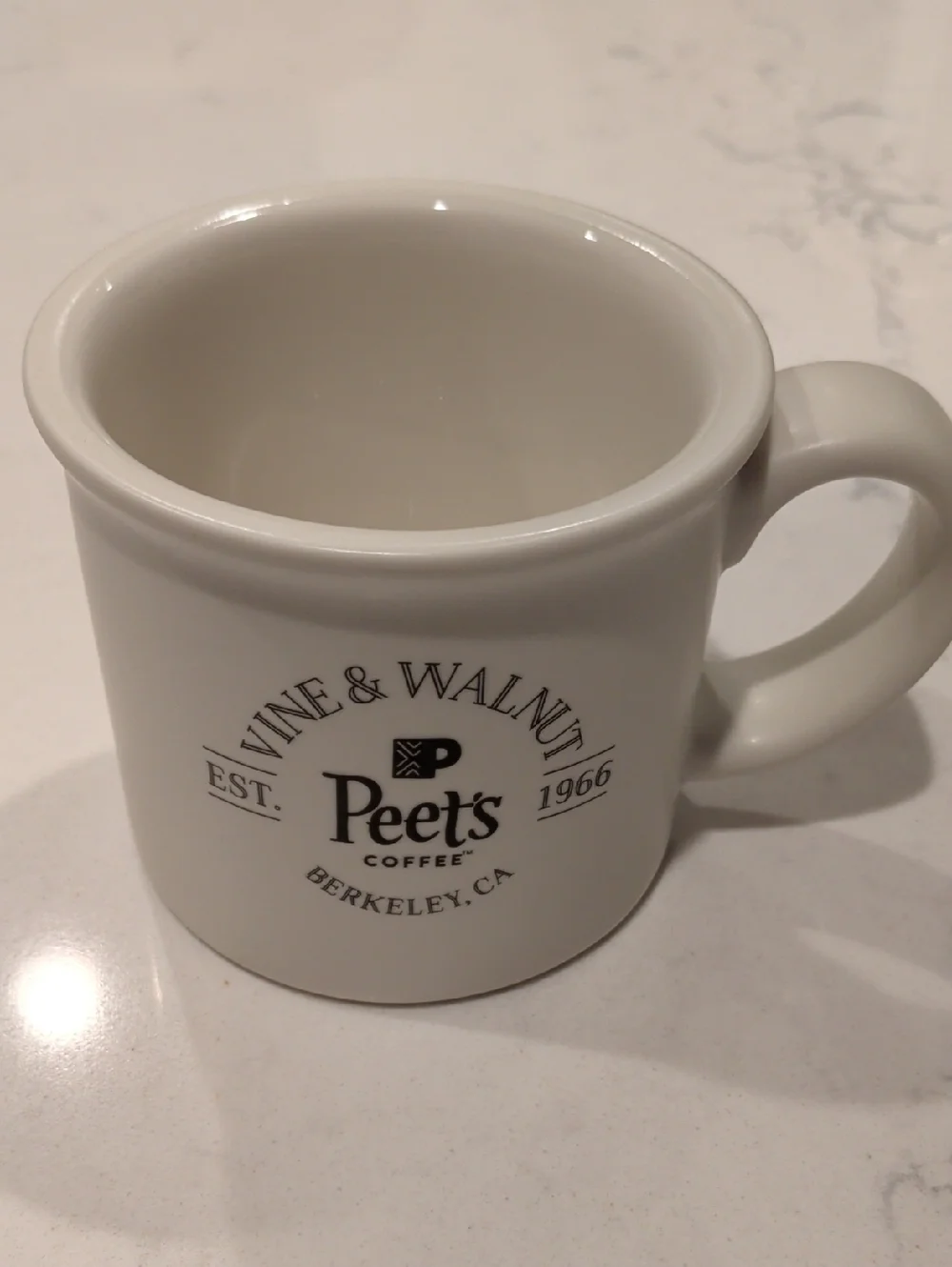 White Ceramic Diner Mug - Peet's Logo